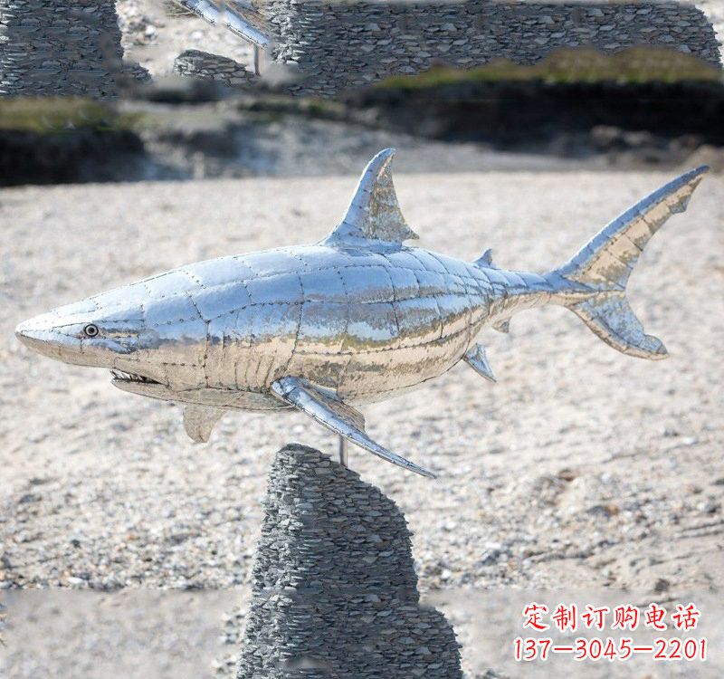 石狮不锈钢海洋公园鲨鱼雕塑
