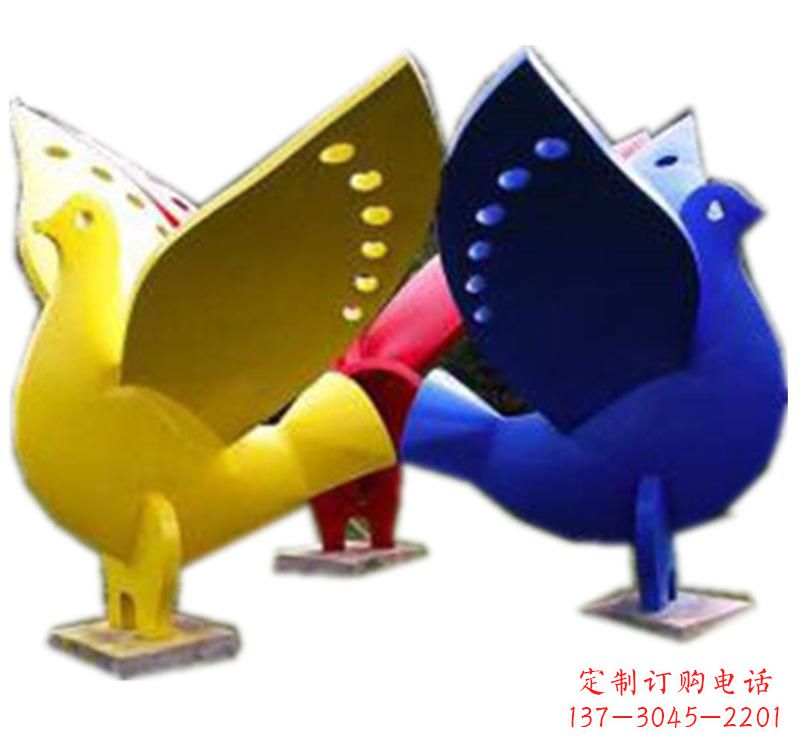 石狮不锈钢制作的和平鸽雕塑