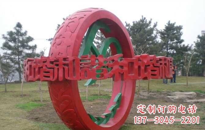 石狮不锈钢谐圆环雕塑精致美观