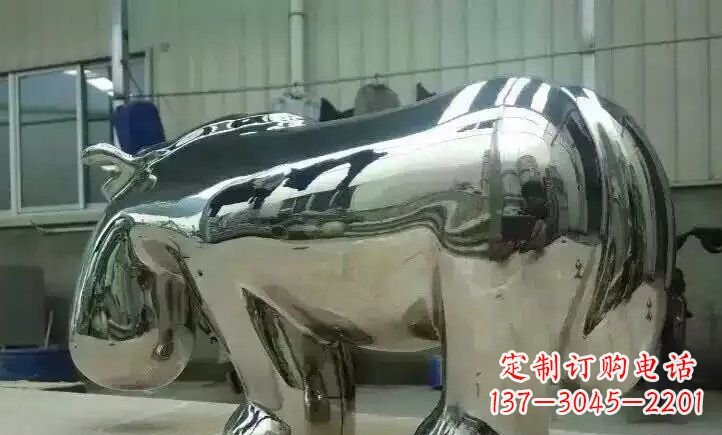 石狮不锈钢河马雕塑一种新颖的艺术形式