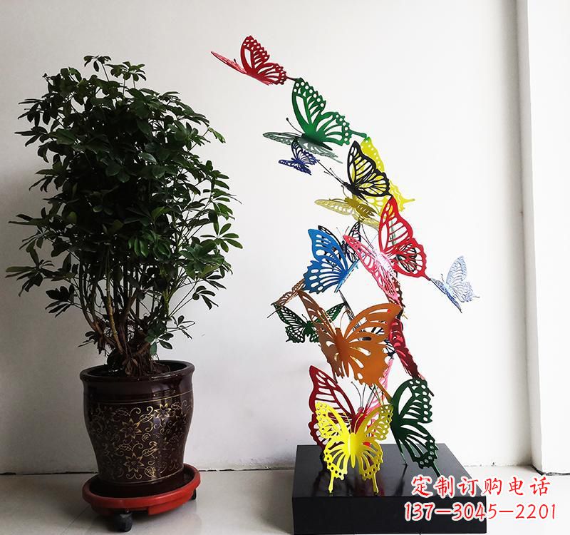 石狮不锈钢蝴蝶雕塑精美的艺术品
