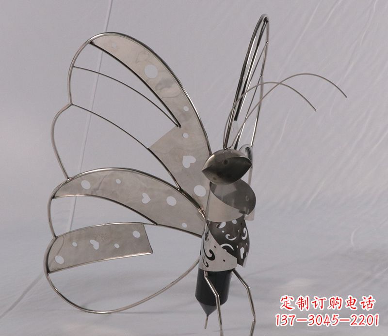 石狮不锈钢蝴蝶雕塑精美的艺术品