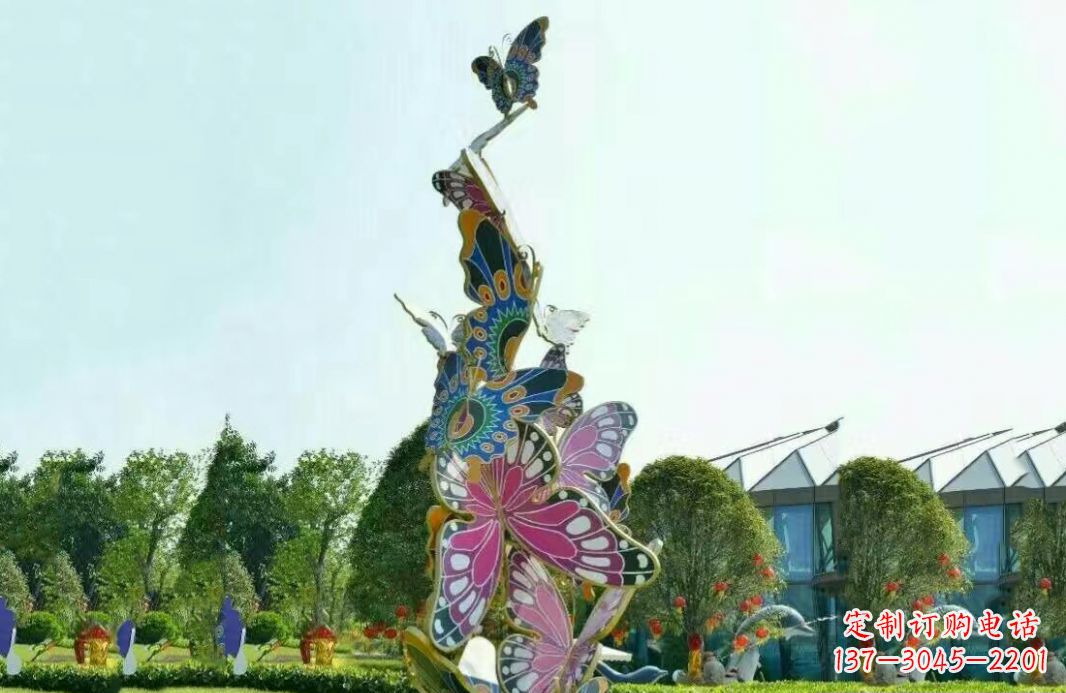 石狮不锈钢蝴蝶美丽的雕塑之美