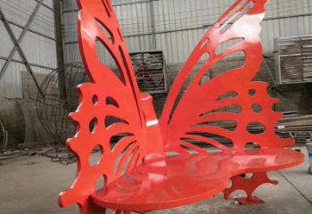 石狮不锈钢蝴蝶座椅雕塑美丽的艺术作品