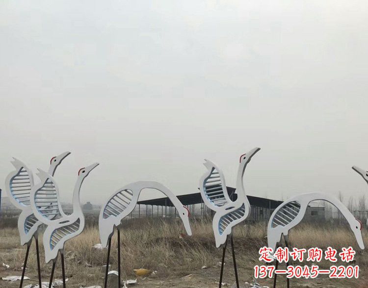 石狮精美不锈钢仙鹤雕塑