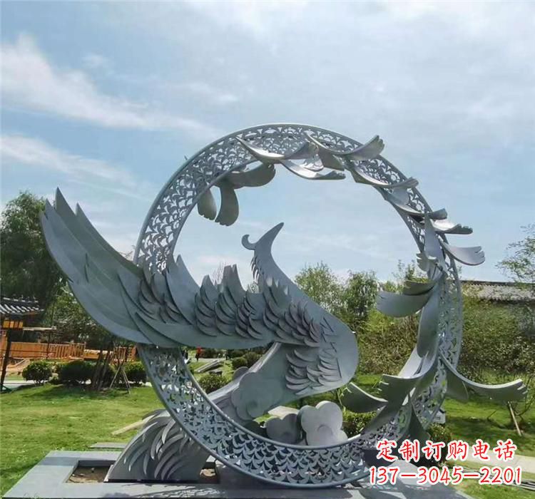 石狮不锈钢简易凤凰雕塑精美绝伦