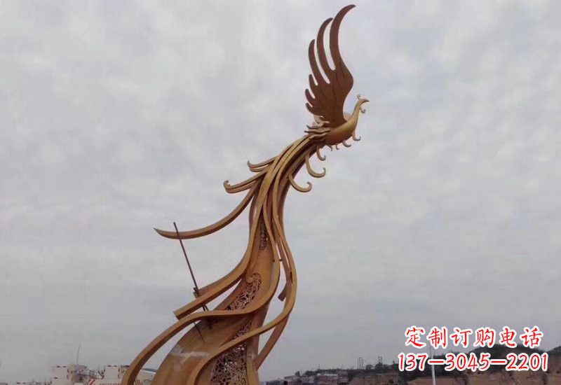 石狮不锈钢凤凰雕塑精致美观