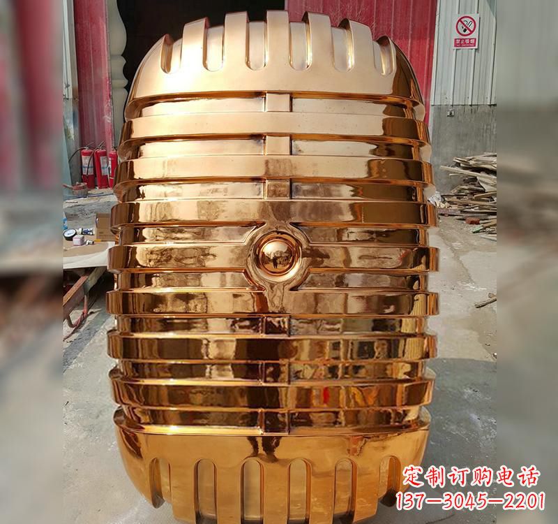 石狮不锈钢话筒雕塑传承历史的象征