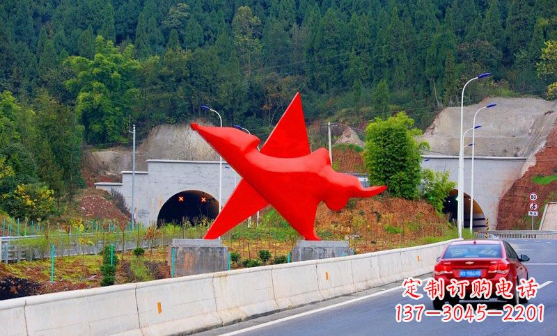 石狮不锈钢五角星雕塑标志着和平与希望