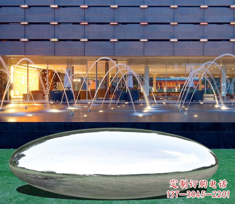 石狮不锈钢镜面鹅卵石雕塑