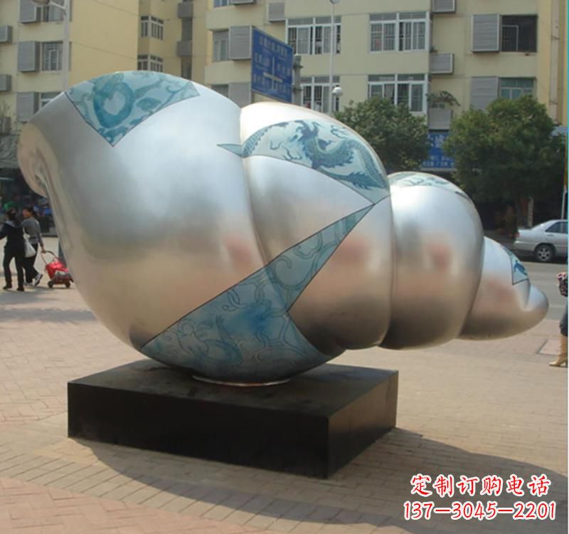石狮不锈钢海螺雕塑艺术的精美融合