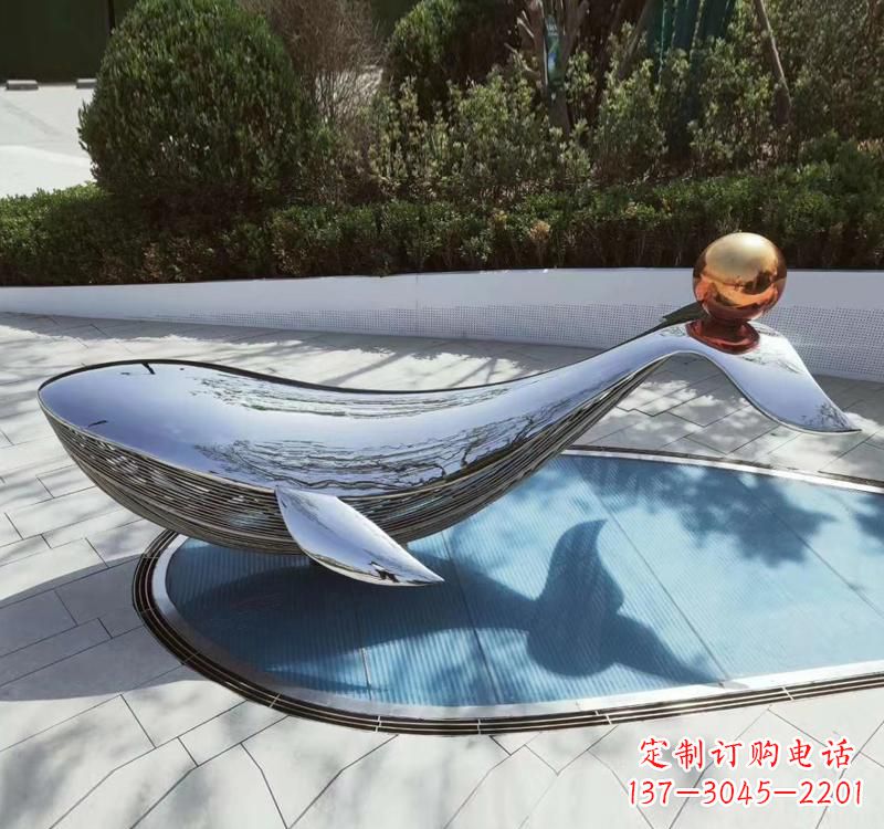 石狮不锈钢海豚雕塑精美而优雅
