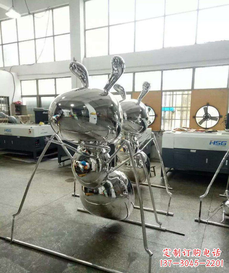 石狮不锈钢蚂蚁步行街景观雕塑——融合现代科技与自然之美