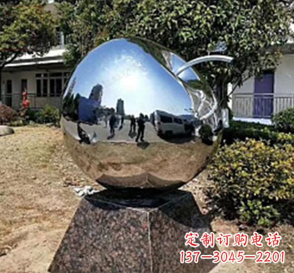 石狮不锈钢蚂蚁滚苹果雕塑艺术与科技的完美结合