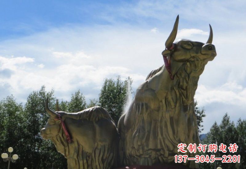 石狮不锈钢牦牛雕塑一种传统文化的精美传承