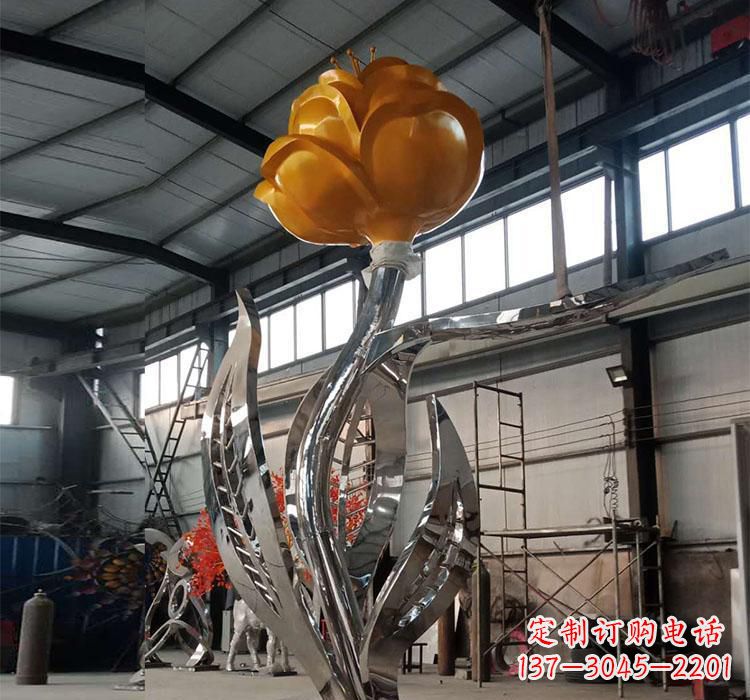 石狮不锈钢玫瑰花雕塑一款非凡的艺术品
