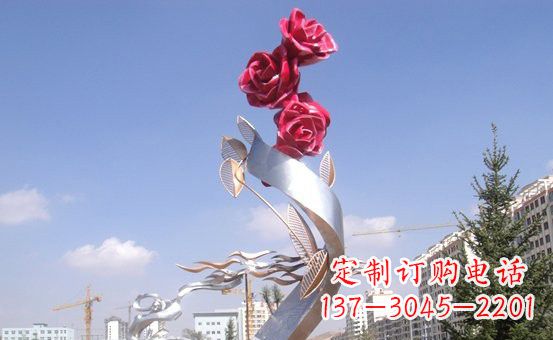 石狮不锈钢玫瑰雕塑精致的艺术之美