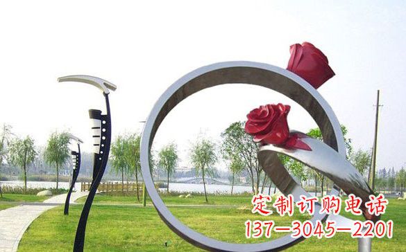 石狮不锈钢玫瑰花戒指精致雕塑之美