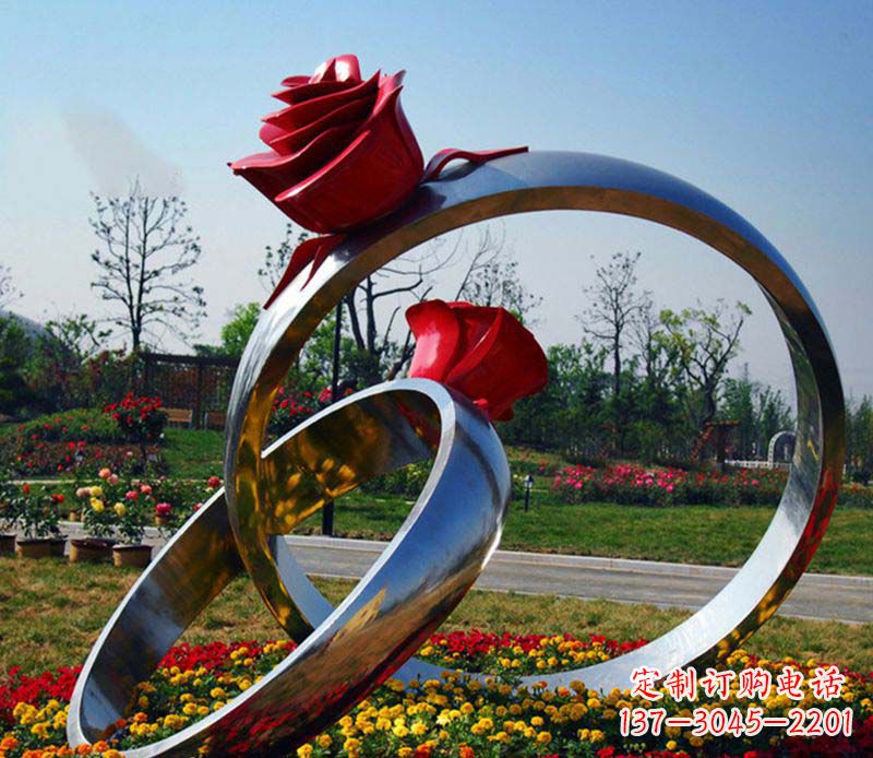 石狮不锈钢玫瑰戒指精美的艺术品
