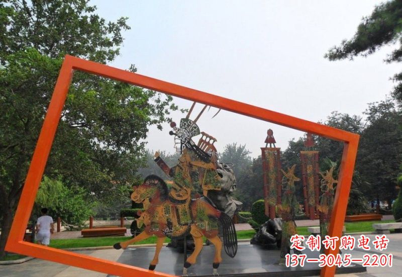 石狮不锈钢皮影戏雕塑传承民间文化的艺术精粹