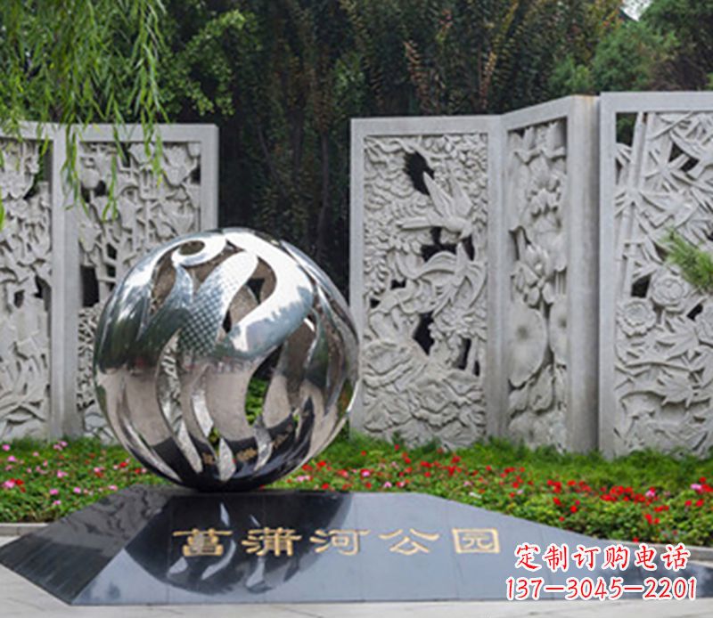 石狮飘带雕塑不锈钢的外部装饰