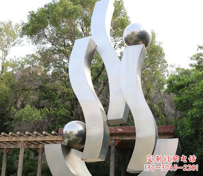 石狮景观雕塑现代不锈钢飘带