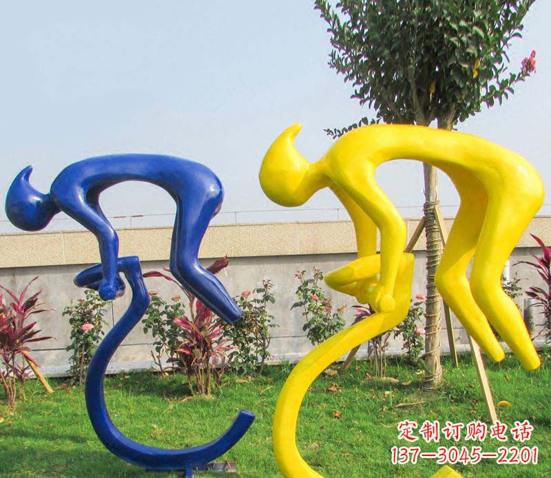 石狮不锈钢骑自行车广场景观雕塑——给城市带来活力