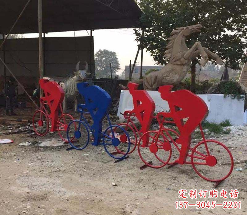 石狮不锈钢骑自行车雕塑一种经典的艺术形式