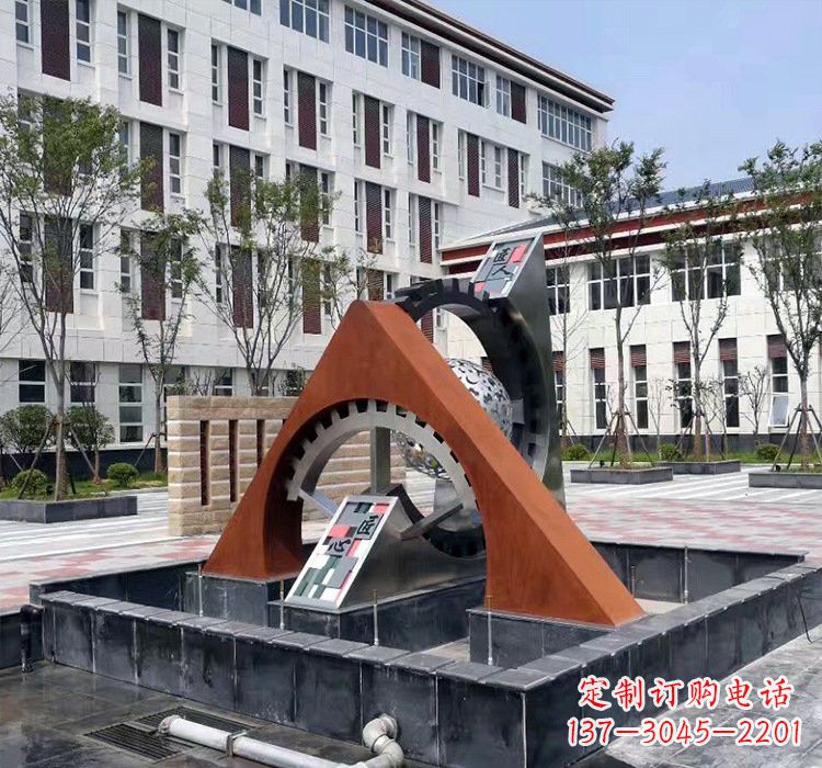 石狮不锈钢齿轮雕塑精湛工艺展现匠心