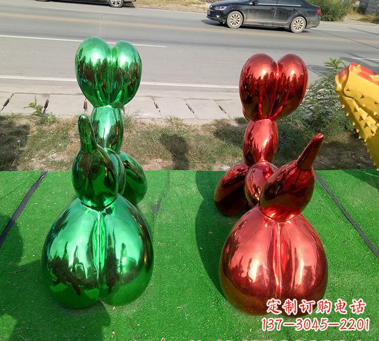 石狮不锈钢气球狗雕塑