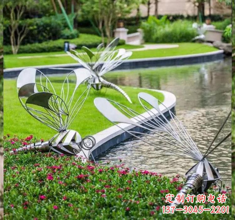 石狮不锈钢蜻蜓一件完美的动物雕塑