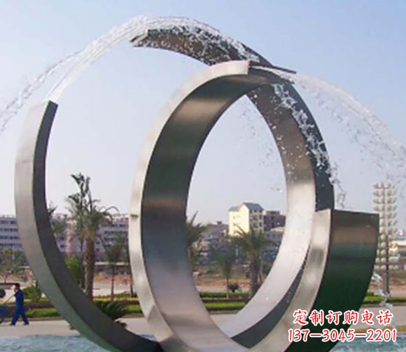 石狮不锈钢情侣戒指雕塑象征爱情的永恒之物