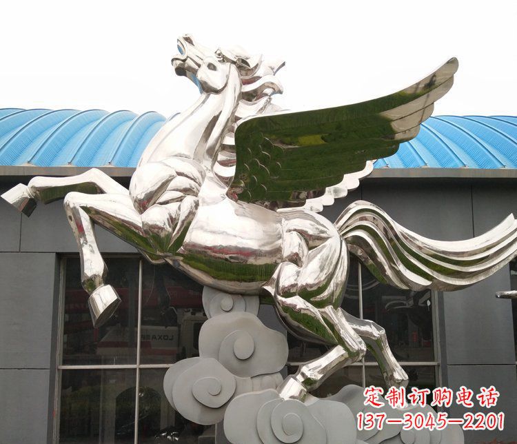 石狮不锈钢踏云飞马——给城市带来动感与灵气