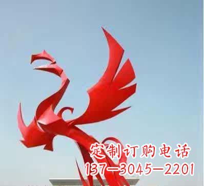 石狮不锈钢铁艺凤凰雕塑美丽的象征