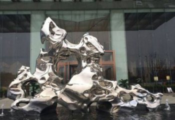 石狮精美太湖石雕塑，不锈钢企业的杰作