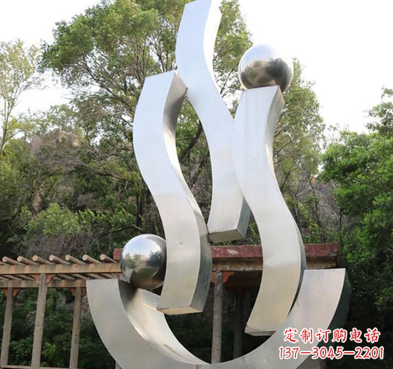 石狮不锈钢小区“飘带雕塑”一种充满艺术气息的雕塑