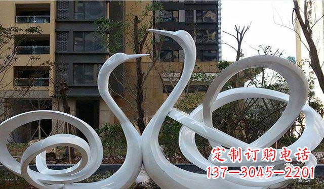 石狮不锈钢小区美丽的天鹅雕塑