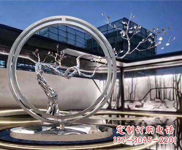 石狮不锈钢圆环景观雕塑给城市带来活力与美感