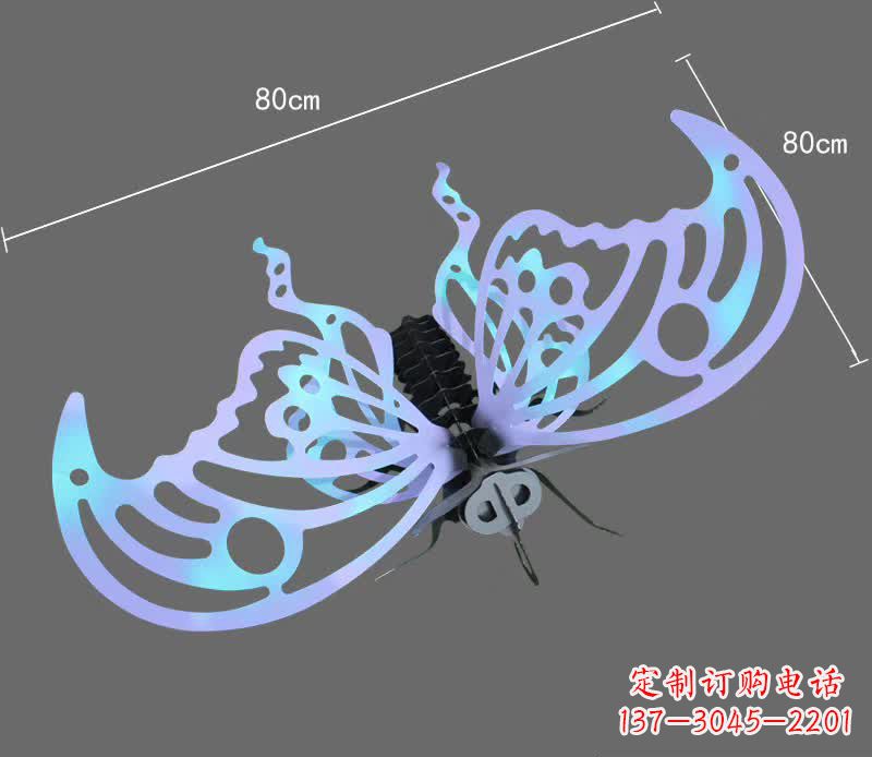石狮彩绘不锈钢蝴蝶雕塑宛如梦幻般的艺术之作