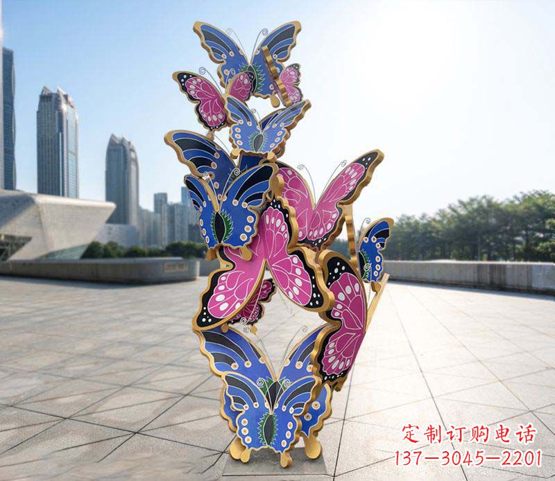 石狮不锈钢蝴蝶雕塑美丽的艺术诠释
