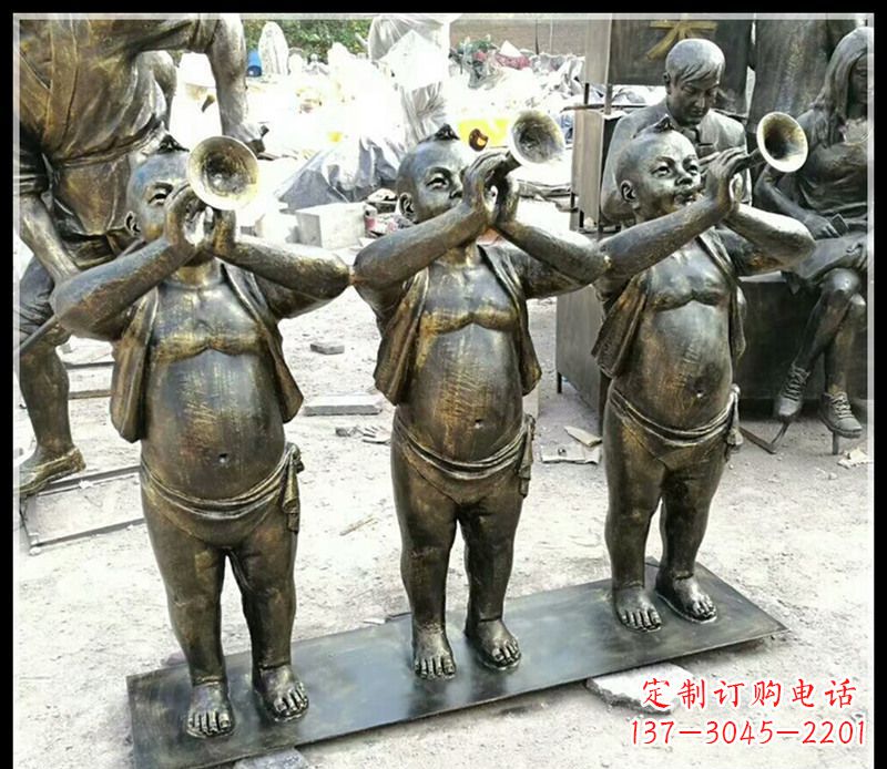 石狮儿童雕塑弘扬传统文化