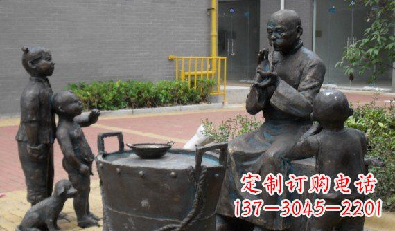 石狮糖人雕塑温暖的童年回忆