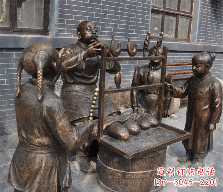 石狮糖人雕塑——街边温馨的小情调