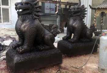 石狮精美纯铜獬豸雕塑中国古代神兽雕刻之美