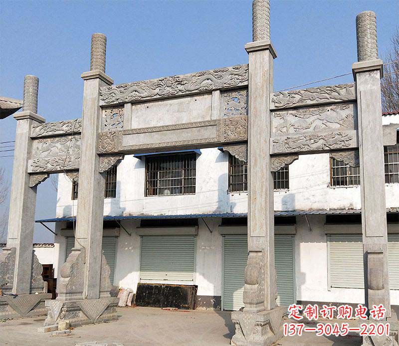 石狮石牌坊雕塑——传承中国传统文化