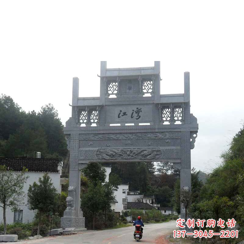 石狮精美石牌坊雕塑——传承中国古典文化