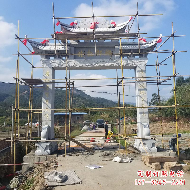 石狮村庄石牌坊雕塑传承民间文化