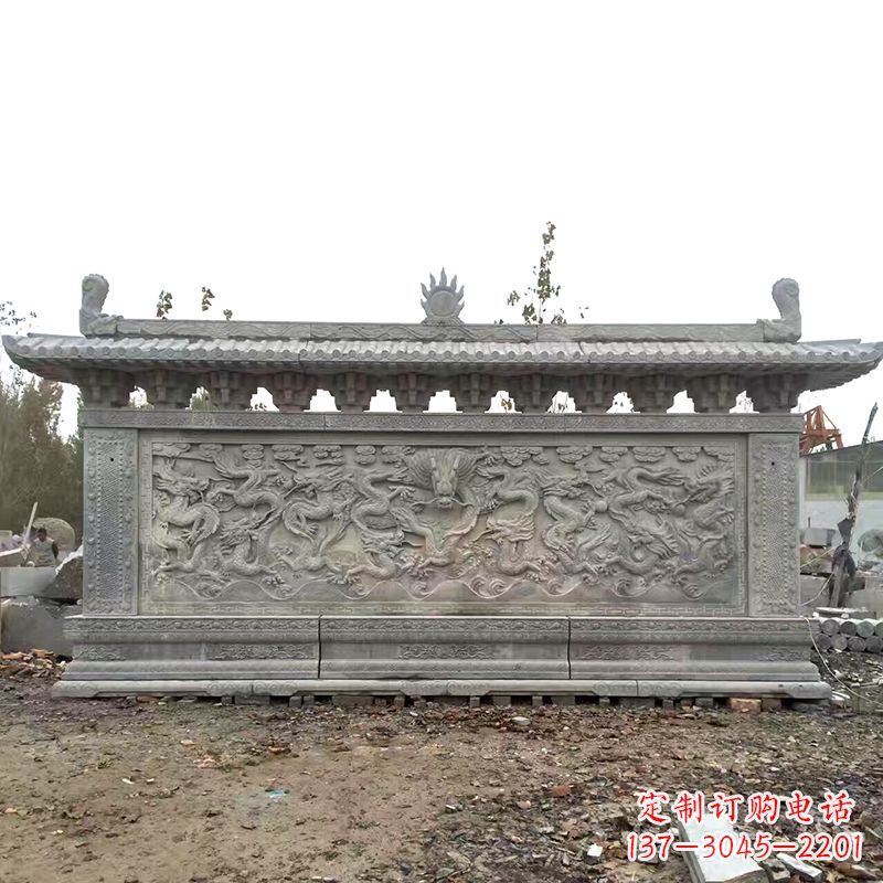 石狮大理石影壁雕塑美丽的艺术精品
