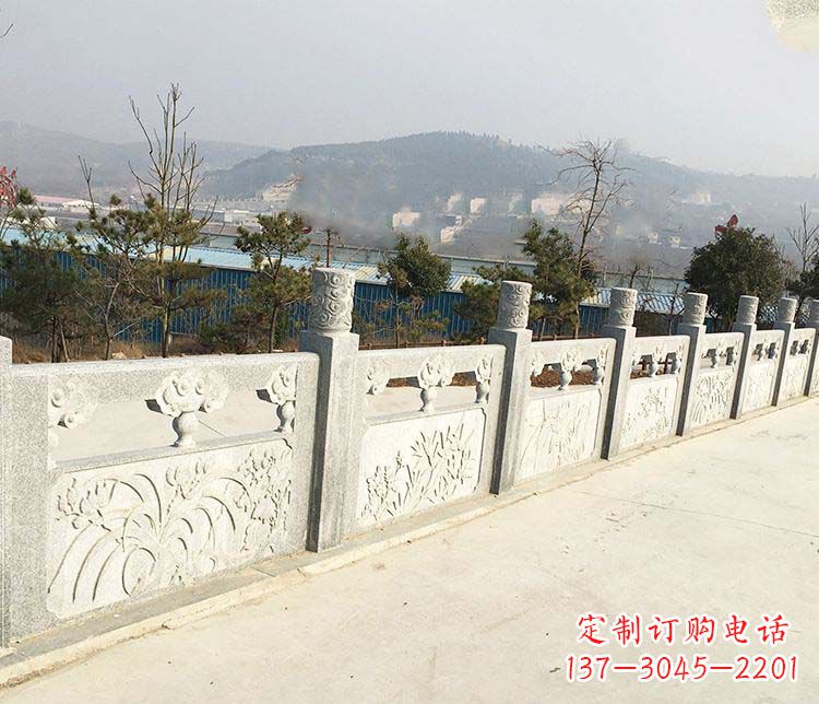 石狮大理石护城河栏板石雕