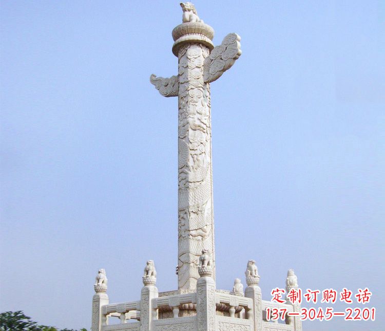 石狮大理石华表雕塑